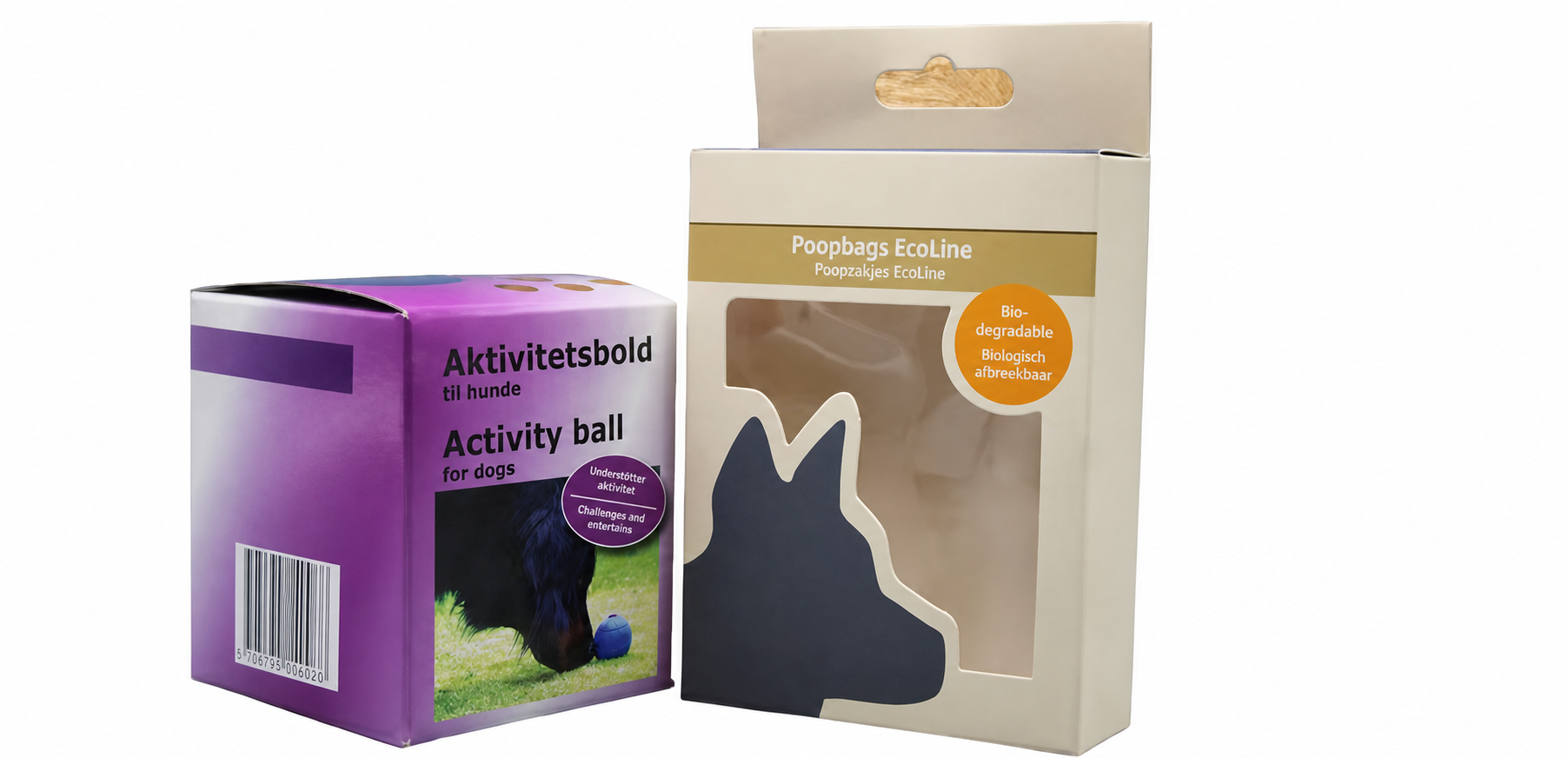FSC-certified pet product packaging for a German brand