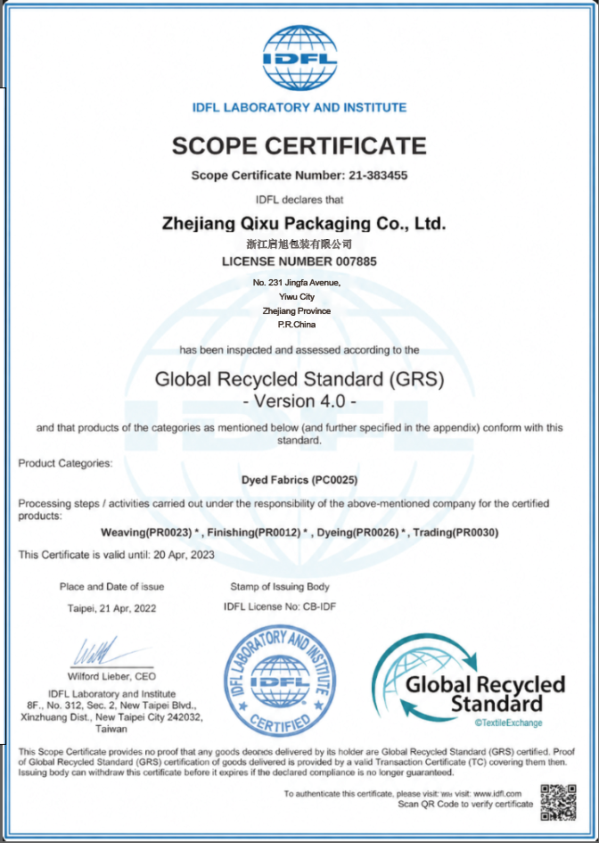 GRS certification