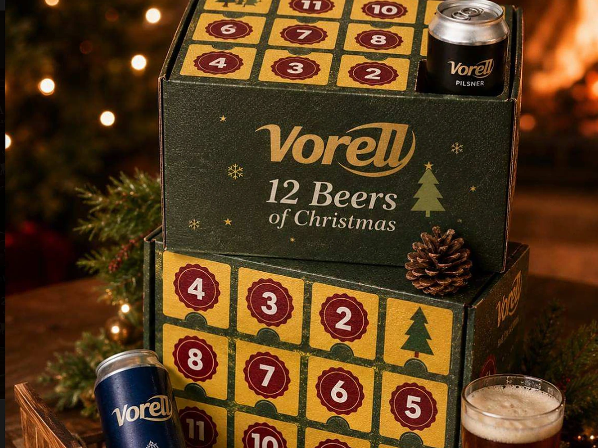 Stacked Corrugated Beverage Advent Calendar Box (24-Can Countdown)