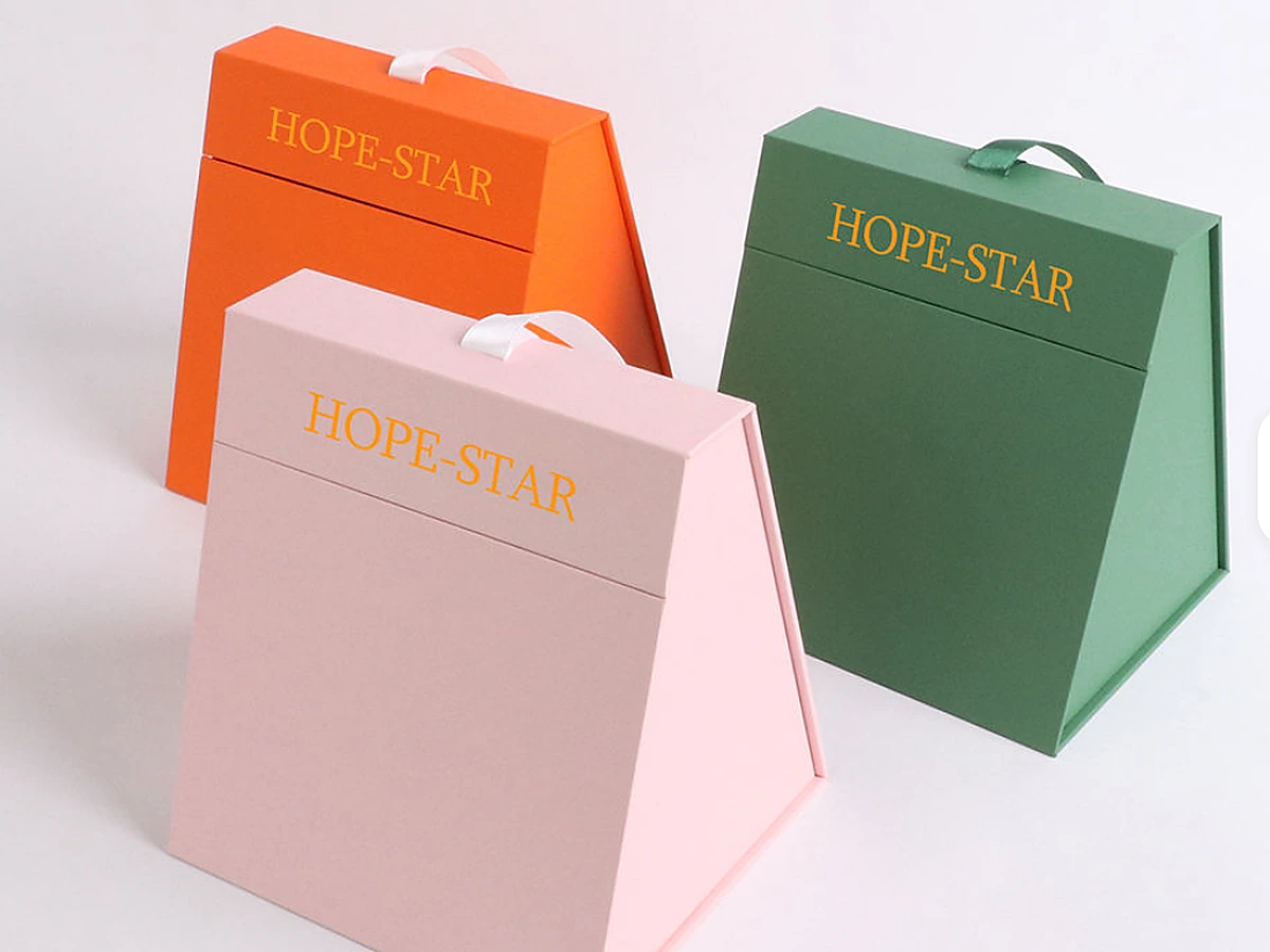 Trapezoid Magnetic-Close Gift Box with Leather-Grain Finish