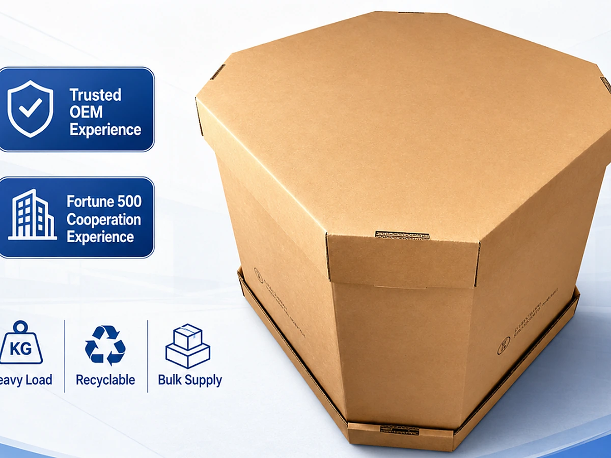 Heavy-Duty Hexagonal Corrugated Pallet Box for Export Shipping