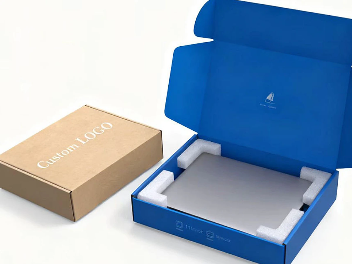 Corrugated Laptop Shipping Mailer with Foam Corner Protection