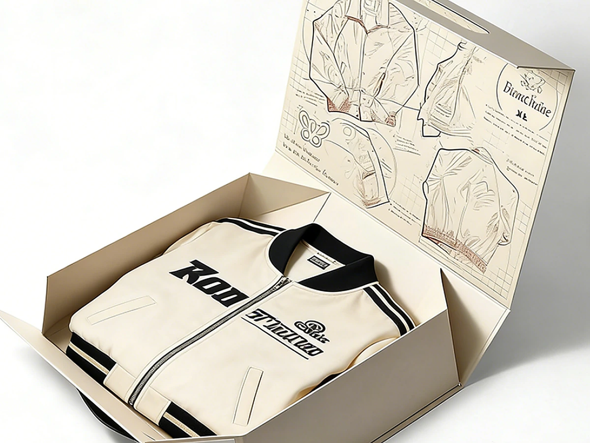 Foldable Leather-Handle Box for Premium Sportswear and Jackets