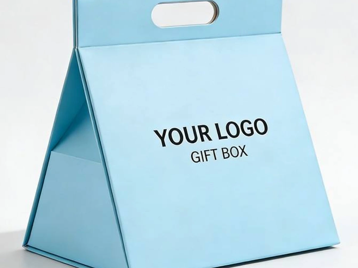 Portable Handle Gift Box with Flat-Pack Structure